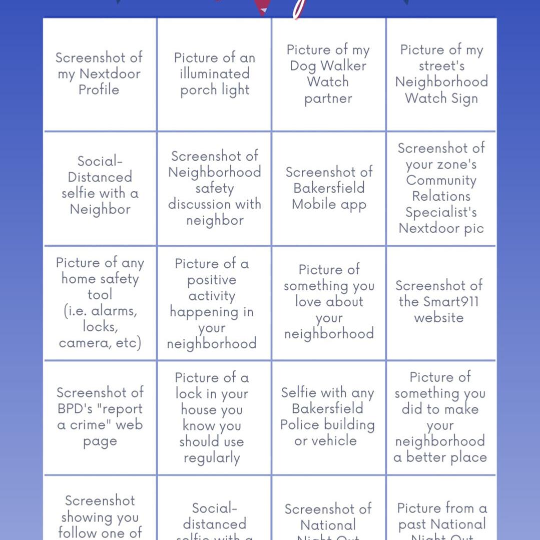BPD’s annual National Night Out campaign this year includes community Bingo